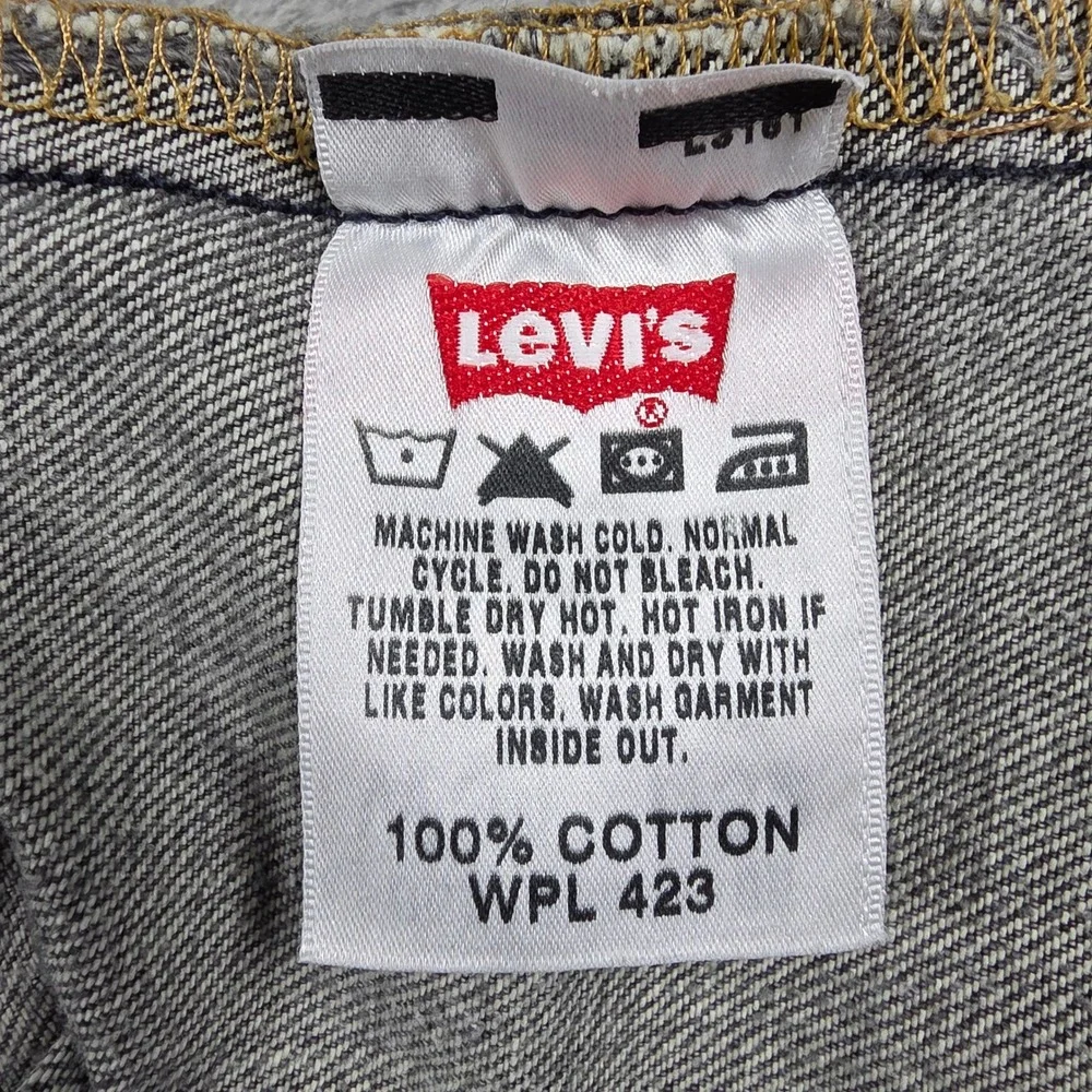 Levis 501 Jeans Mens 34x32 (Fits 32x31) Gray Button Fly Straight Leg Denim